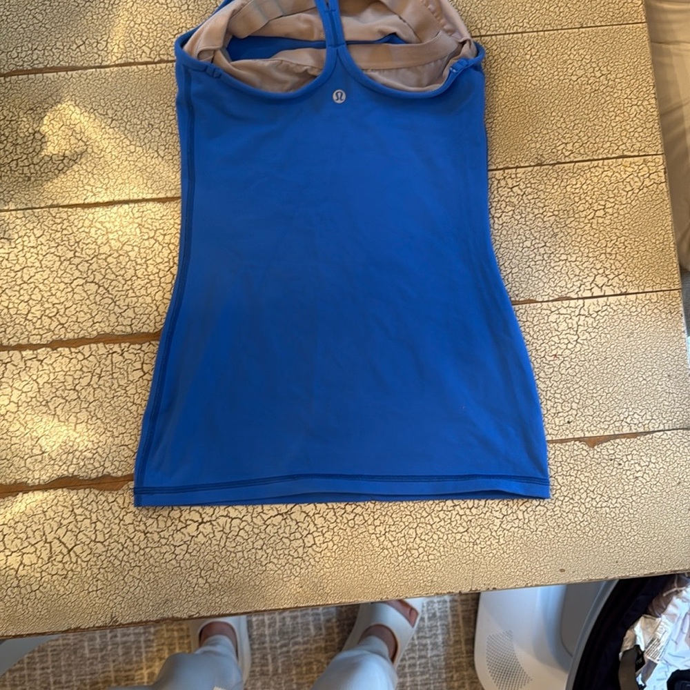 Lululemon Blue Fitted Tank Top with built in bra